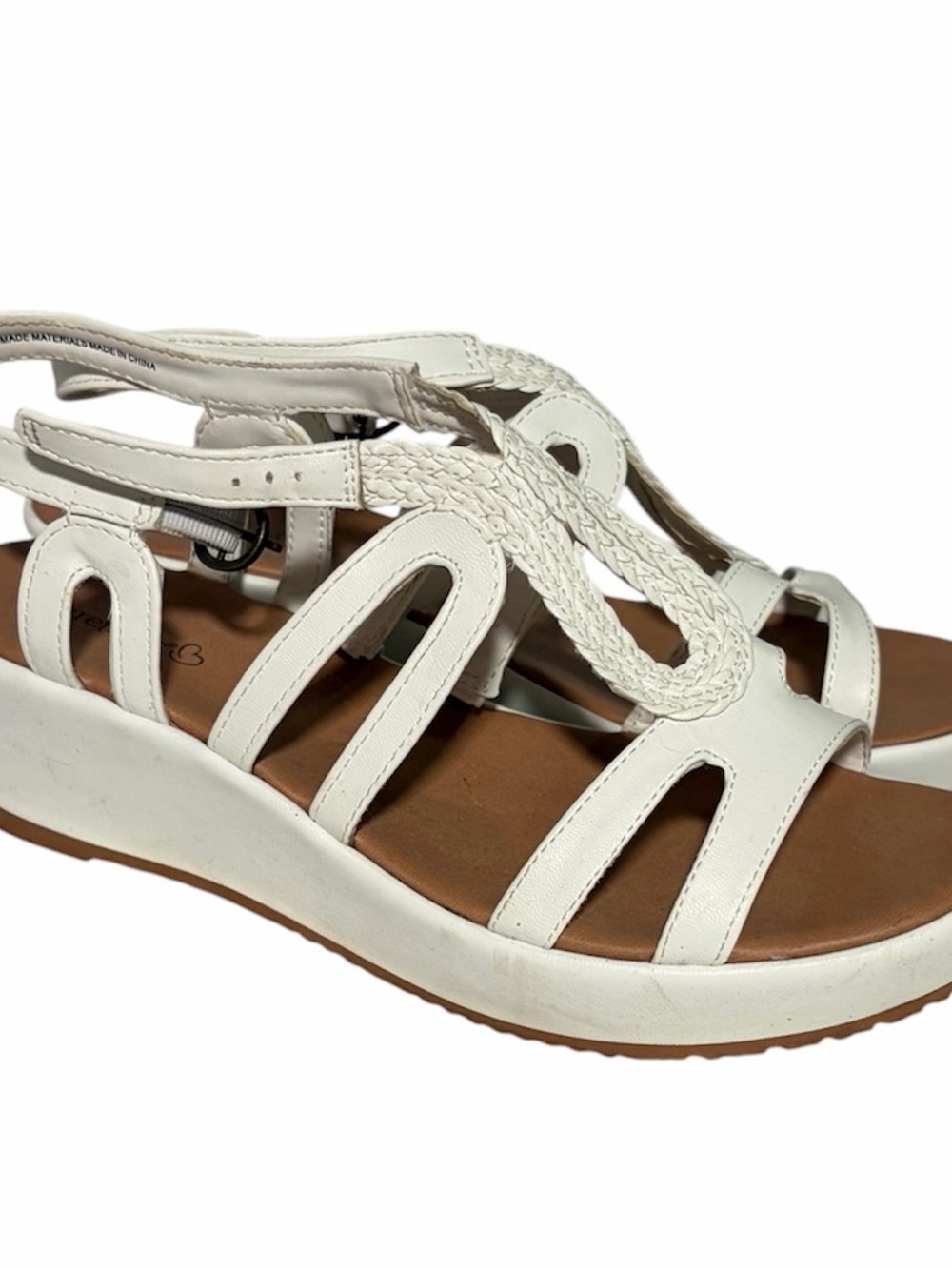 Comfort White Braided Strap Women's Sandals